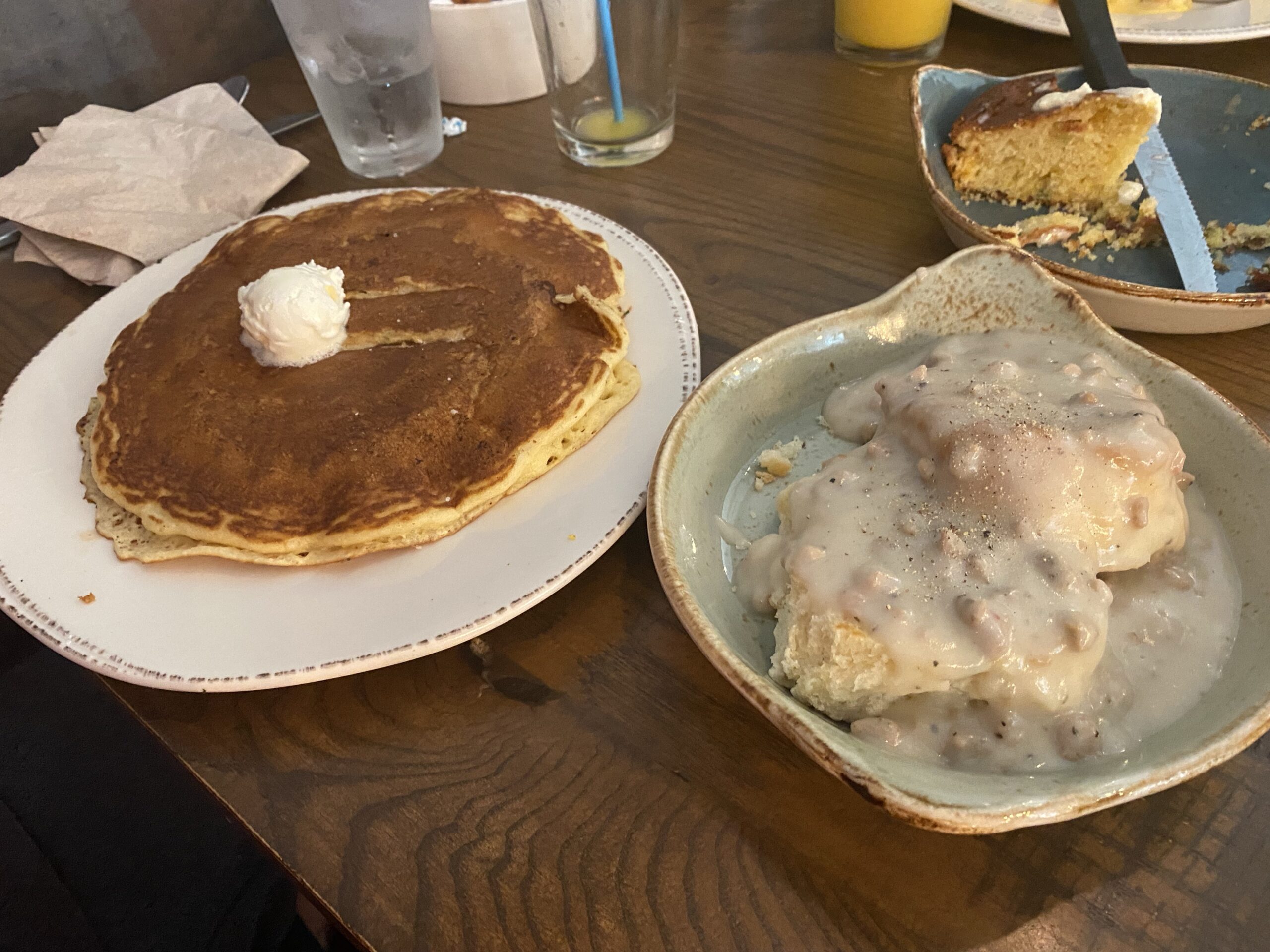 First Watch biscuits and gravy and pancake