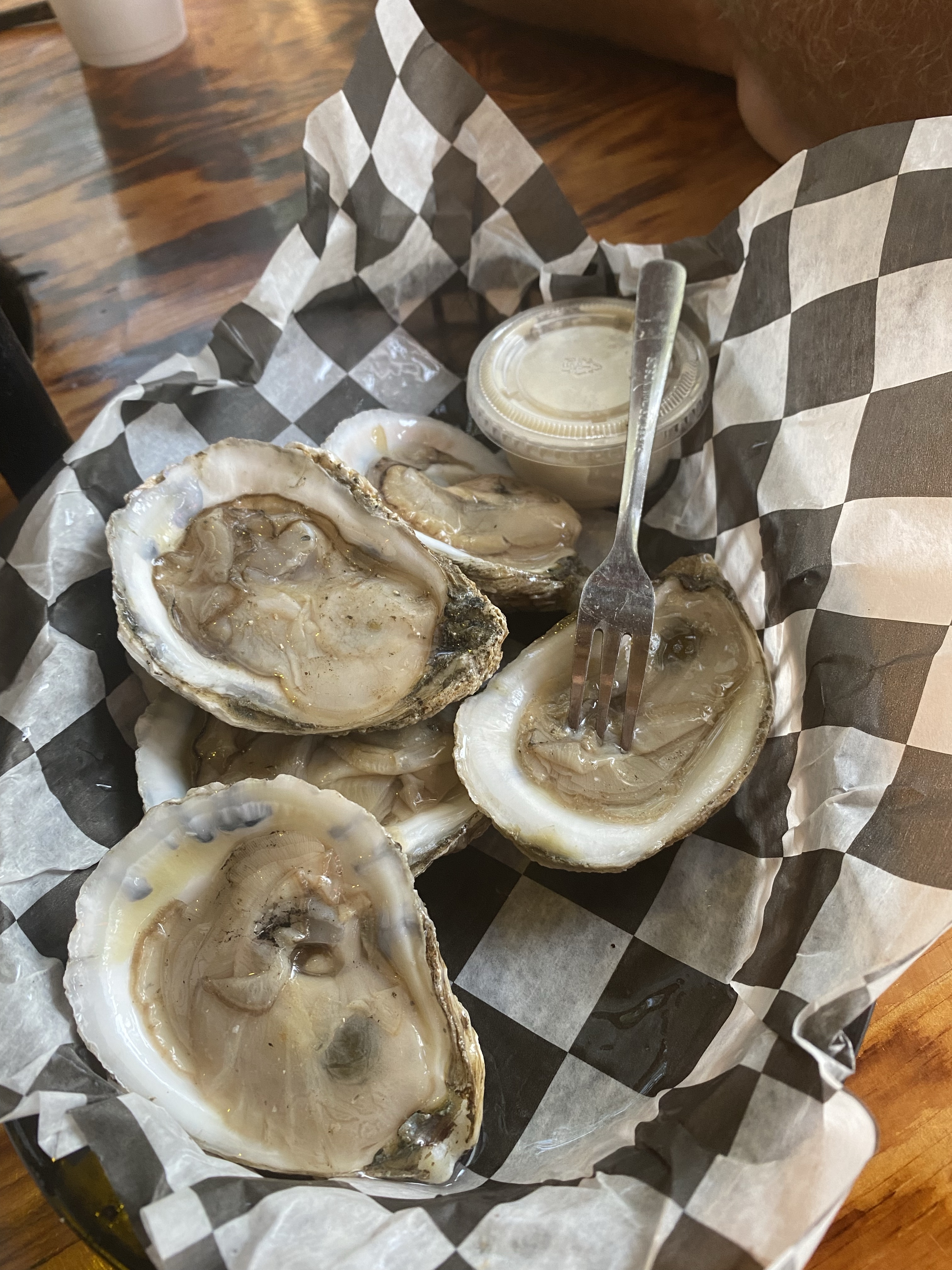 Raw Oysters at Crab Shack on Tybee Island