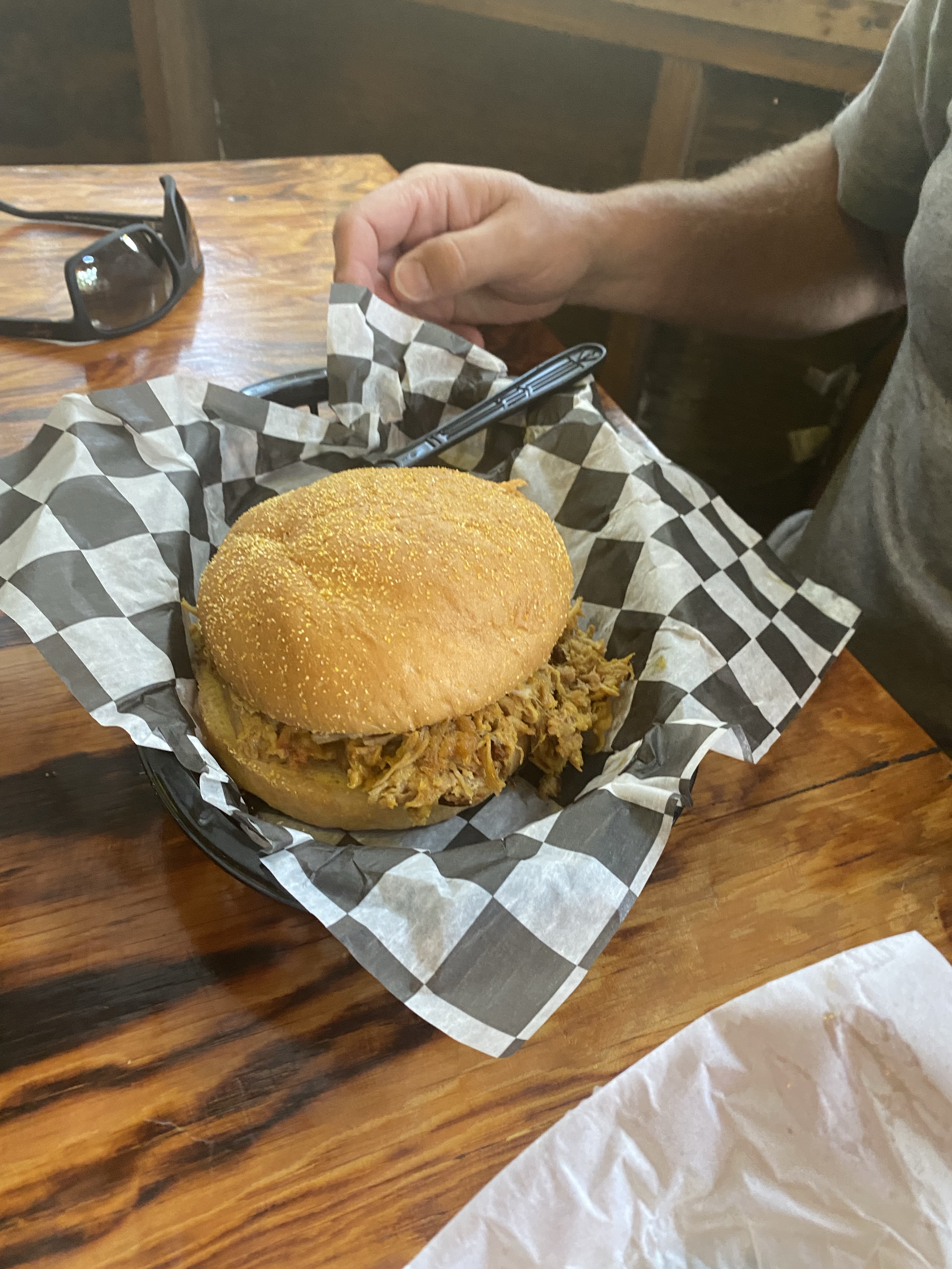 BBQ sandwich at Crab Shack on Tybee Island