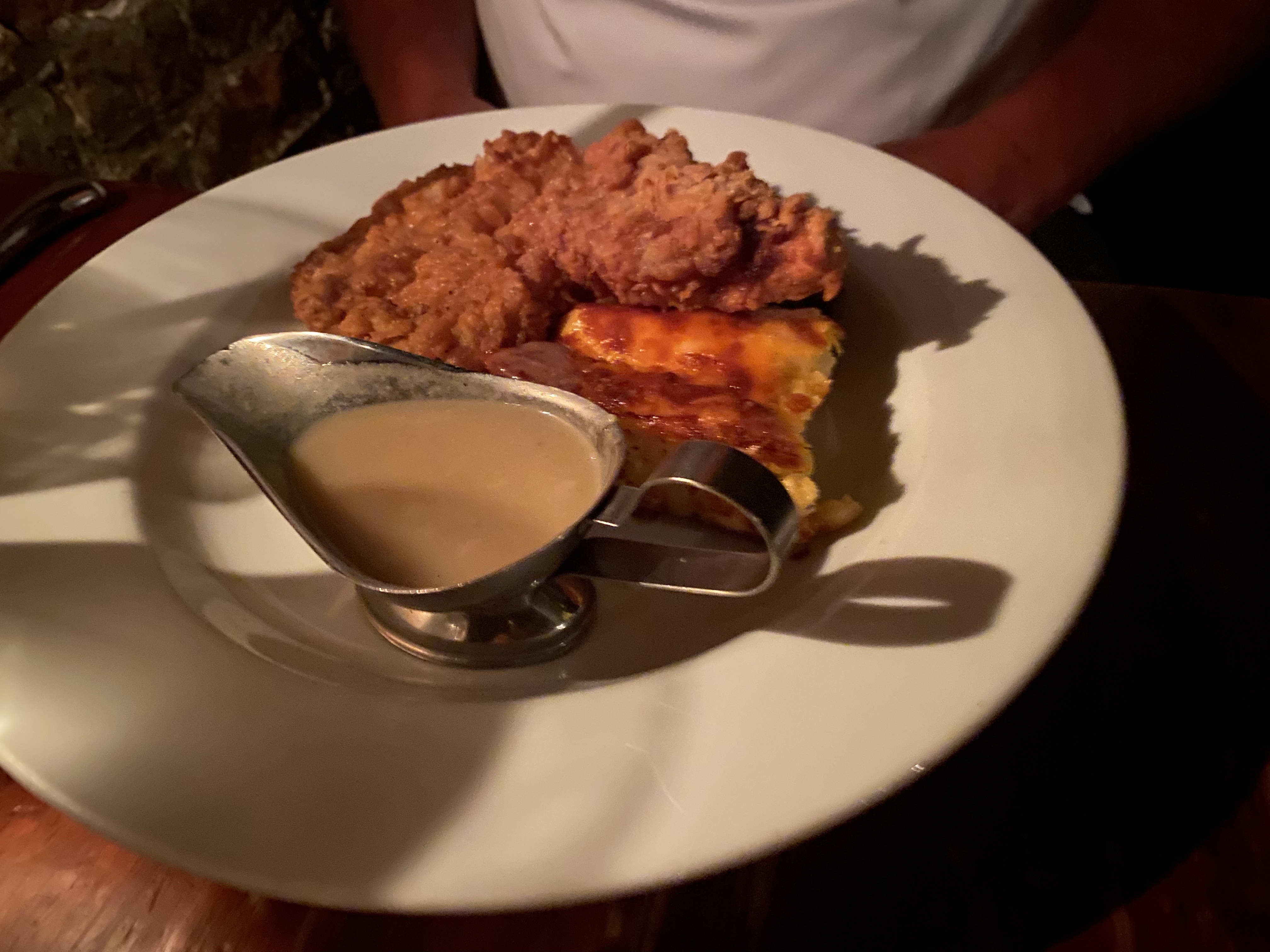 Fried Pork Chop and Mac and Cheese at The Olde Pink House Savannah, Georgia